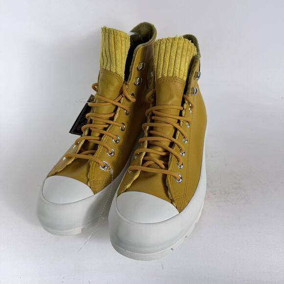Converse Chuck Taylor All Star Boots Women's 9 Yellow Lace-Up High Top Shoes - Picture 4 of 11